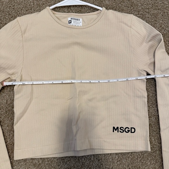 Missguided Beige Ribbed Top - Picture 5 of 6